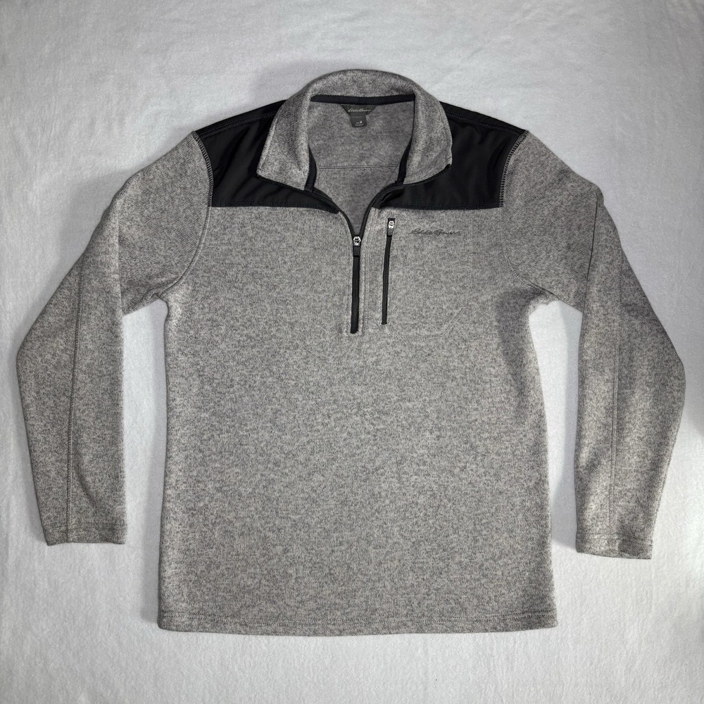 Eddie Bauer Men's Quarterzip Grey Size Medium
